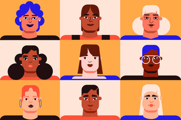 Team call, people of different ethnicity, skin tones, and gender, workplace