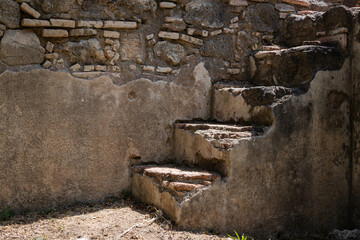 Remains of an old stair in the ex hacienda Pozo del Carmen, Armadillo de los Infante, San Luis Potosi, Mexico