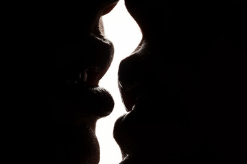 Kiss. I Love You. Couple In Love. Intimate relationship and sexual relations. Closeup mouths kissing. Passion and sensual touch. Romantic and love.