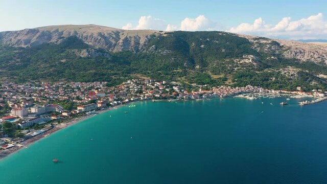 Drone view near Ba&scaron;ka Beach, Croatia