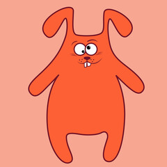 Thick Easter rabbit in orange