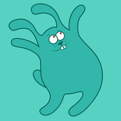 Thick Easter rabbit in turquoise