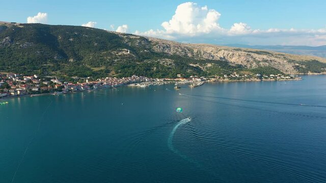 Drone view near Ba&scaron;ka Beach, Croatia