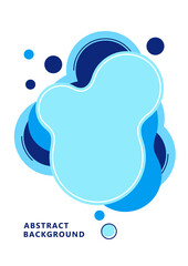 Abstract dynamic composition of overlapping rounded shapes and dots. Modern style geometric background, minimalistic design element. Vector