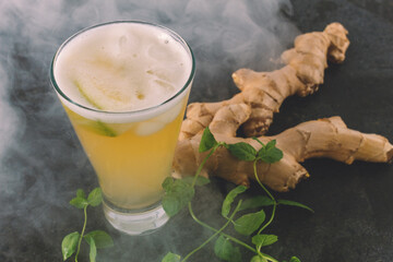 A glass of ginger beer
