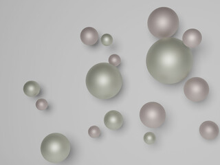 Abstract background with 3d spheres. Perls. White background