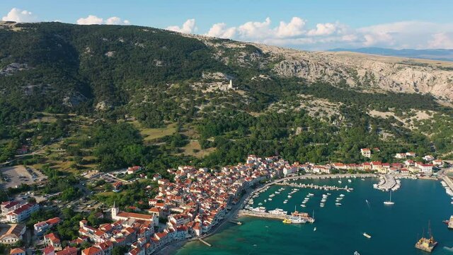 Drone view near Ba&scaron;ka Beach, Croatia