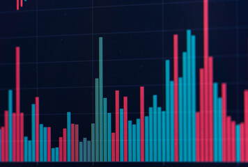 Financial stock market graph. Stock Exchange. Selective focus.