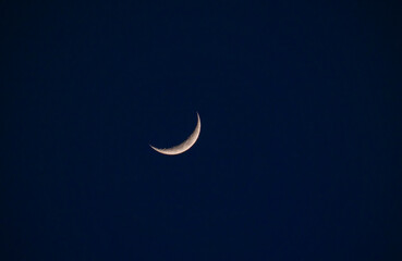 Obraz na płótnie Canvas Crescent Moon clear sky