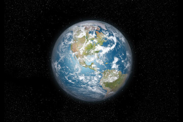 Fototapeta na wymiar Planet Earth from space in daylight
