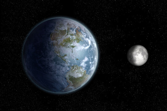 The Earth and the Moon from space