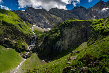 waterfall in the mountains