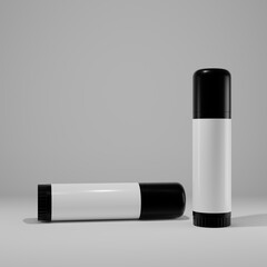 lipstick black bottle with blank label for mockup 