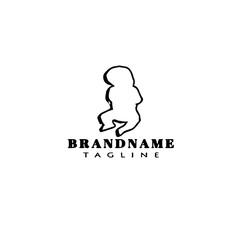 black baby logo icon design template vector illustration