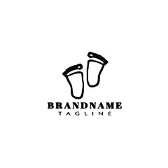 footprint cartoon logo icon design template vector