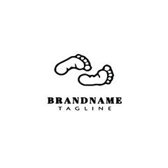 footprint cartoon logo icon cute template vector illustration