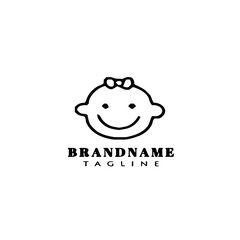 character baby faces cartoon logo icon design template vector illustration