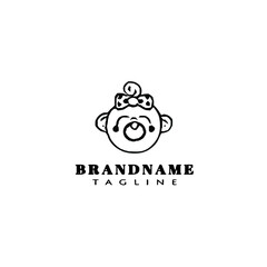 baby faces cartoon logo icon concept template vector illustration