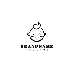 baby faces cartoon logo icon simple template vector illustration