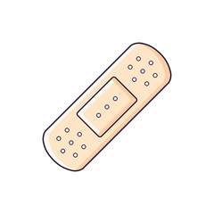 Medical plaster adhesive bandage isolated cartoon vector