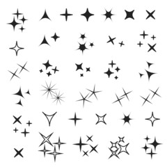 Sparkle lights stars set. Glowing light effect star. Sparkle lights vector