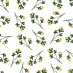 seamless pattern of yellow wildflower for fabric and background design