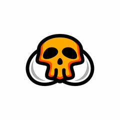 Egg and skull .Unique Vector design double meaning logo combination