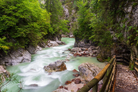 Long exposure in Orrido dello Slizza near Tarvisio, Italy