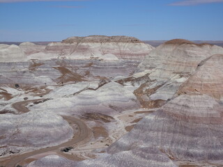 Petrified Forest National Park with clear blue sky