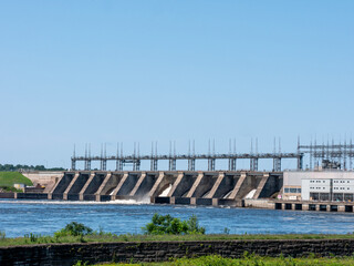 Fototapeta na wymiar hydroelectric generating station, Carillon, Quebec, Canada