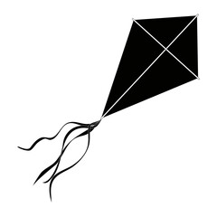 Flying Kite silhouette vector sign, Isolated on White Background,Symbol, logo illustration.