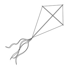 Flying Kite outline vector sign, Isolated on White Background,Symbol, logo illustration.