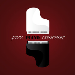 Jazz piano composition. Vector illustration. The concept of creating a cover, poster, banner.