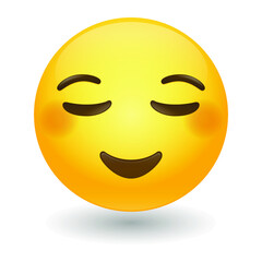 Relieved Emoji Icon Illustration. Content Pleased Vector Symbol Emoticon Design Vector.