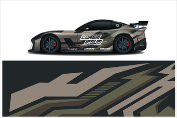 Obraz na płótnie Canvas sport car decal wrap design vector