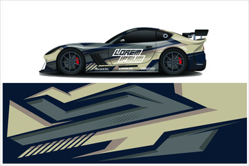 Obraz na płótnie Canvas sport car decal wrap design vector