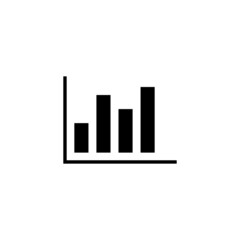 Obraz premium Simple growth or analytics black line icon. Statistical chart concept. Flat style isolated symbol on white used for: illustration, logo, mobile, app, emblem, design, web, site, ui, ux. Vector EPS 10