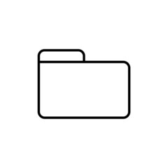 Folder black line icon. On white background. Trendy flat isolated symbol sign can be used for: illustration, outline, logo, mobile, app, design, web, dev, ui, ux, gui. Vector EPS 10