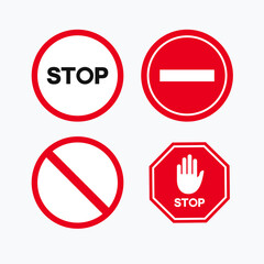 a collections of traffic sign, stop sign, vector art.