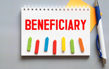 beneficiary word in a dictionary. beneficiary concept.