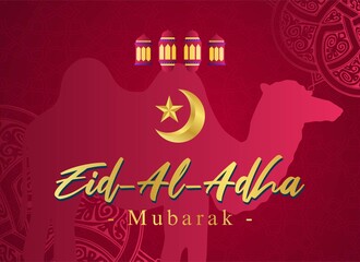 Design Vector Illustration Eid Adha Mubarak with Sketch Style complete with animal Illustration. Suitable for greeting card, poster and banner.	