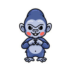 Cute angry baby gorilla cartoon