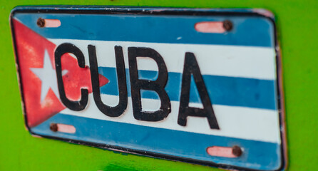 car registration flag cuba cuban 