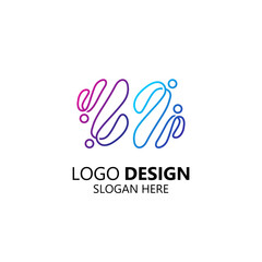 colorful people logo design template