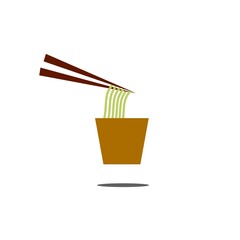 Instant noodle logo design, template, illustration, on isolated background, noodles logo design graphic design element