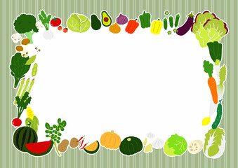 野菜の手描きイラストフレーム