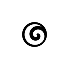 Schilderijen op glas spiral Letter g logo design © badi