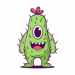 Fototapeta premium Cute cartoon monster. funny fantastic creatures vector