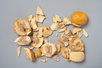 top view herb ChuanLianZi or Toosendan Fructus or Szechwan Chinaberry Fruit