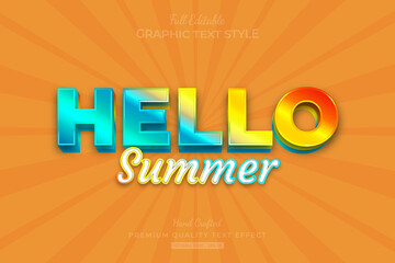 Hello Summer Gradient Editable Premium Text Effect